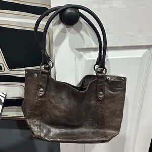 Frye Dark Brown Leather Shoulder Bag